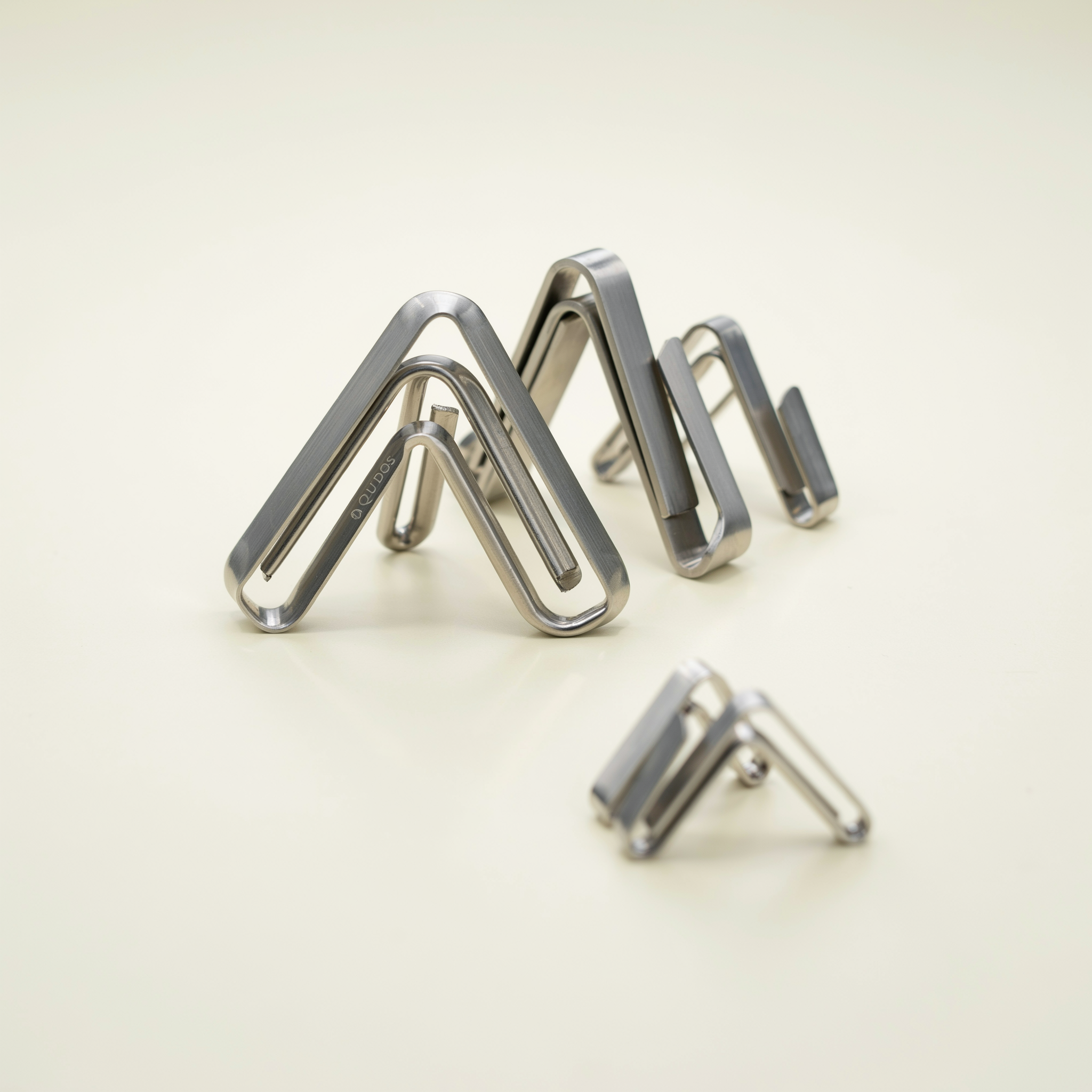 Qudos brushed steel triangular page markers